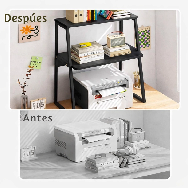 SOPORTE PARA IMPRESORA 2 NIVELES MDF NEGRO - 5