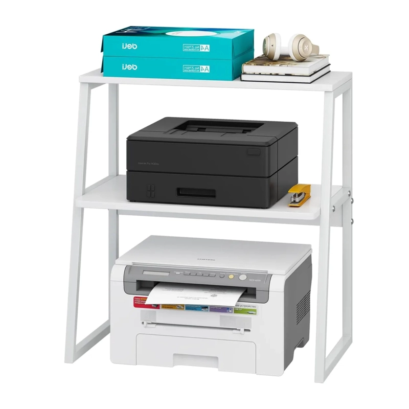 SOPORTE PARA IMPRESORAS 2 NIVELES MDF BLANCO - 2
