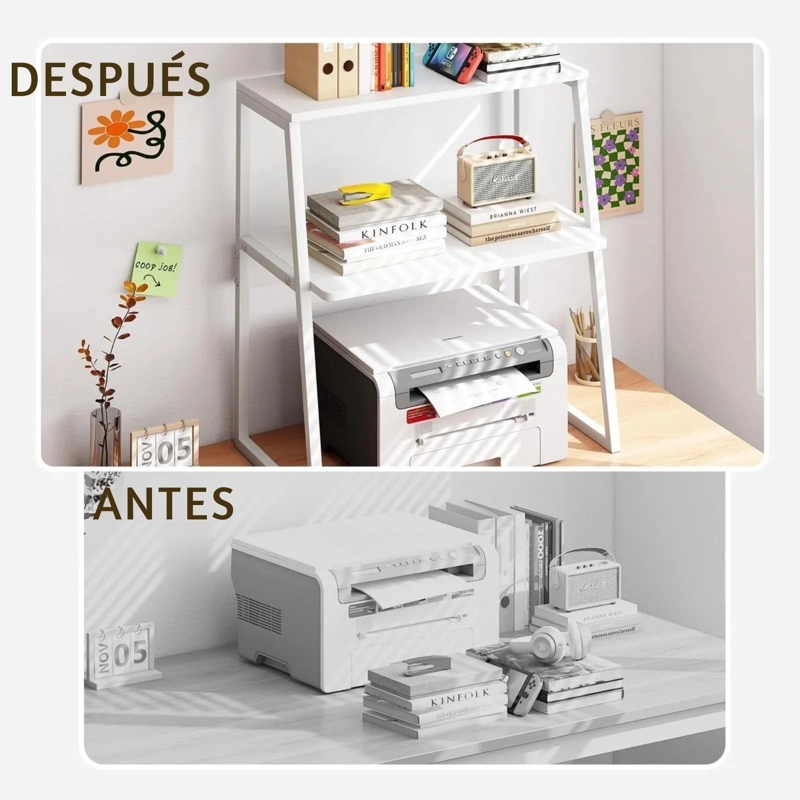 SOPORTE PARA IMPRESORAS 2 NIVELES MDF BLANCO - 6