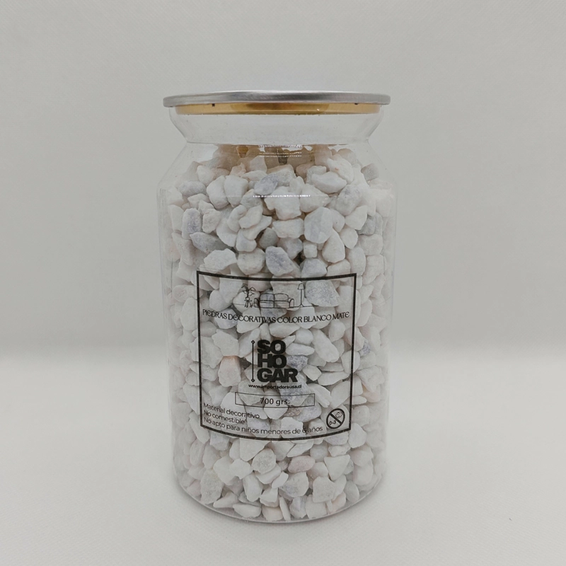 PIEDRAS DECORATIVAS BLANCO MATE 700 GR - 1