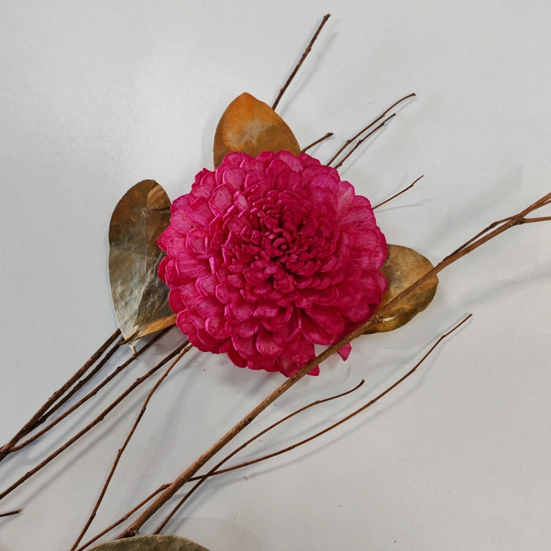 ARREGLO FLORAL FUCSIA CON FLORES SECAS - 3