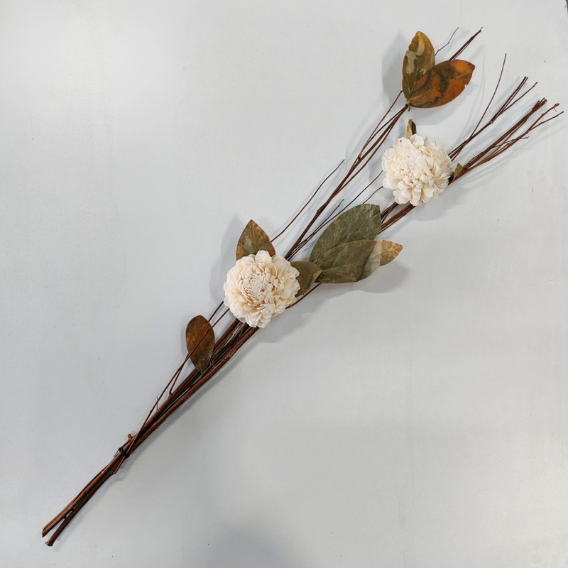 RAMO VARAS MIX FLORES PRESERVADO CREMA 90 CM - 1