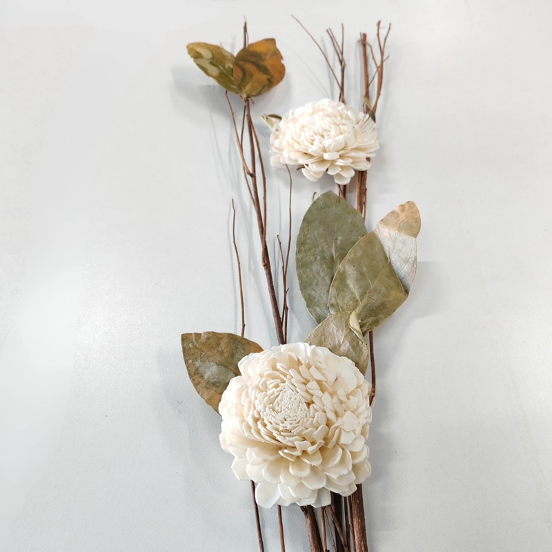 RAMO VARAS MIX FLORES PRESERVADO CREMA 90 CM - 3
