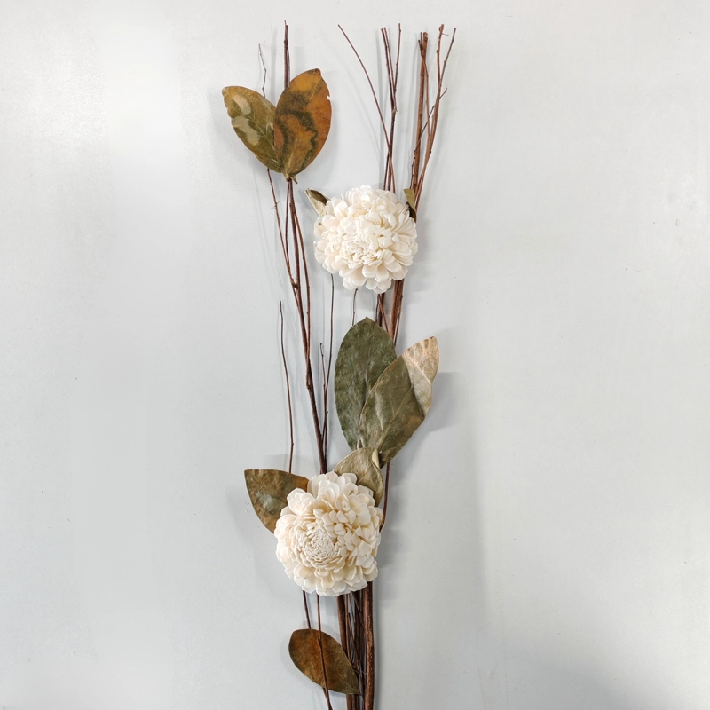 RAMO VARAS MIX FLORES PRESERVADO CREMA 90 CM - 4
