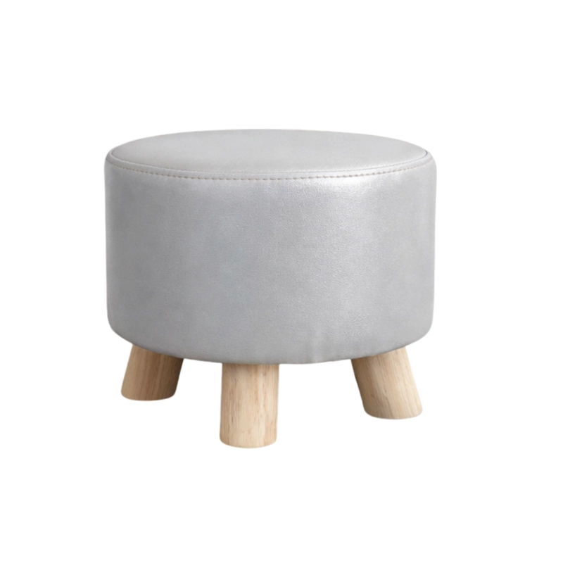 MINI PUFF REDONDO TELA GRIS - 1