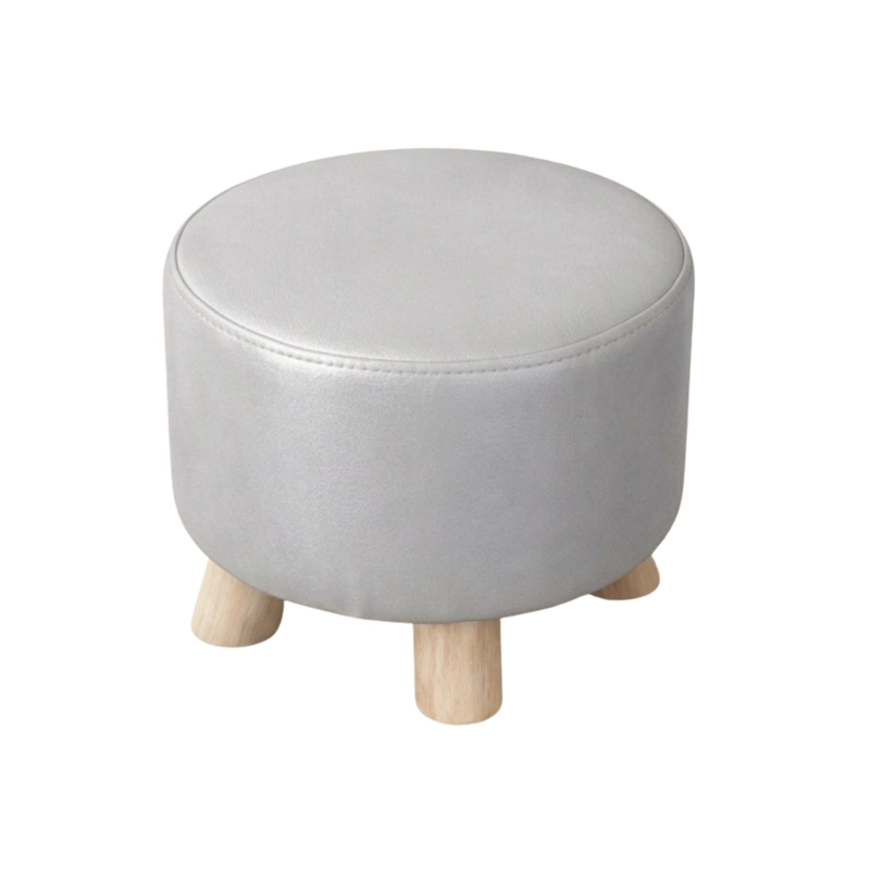 MINI PUFF REDONDO TELA GRIS - 2