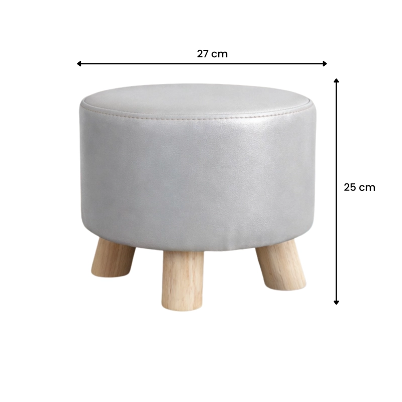 MINI PUFF REDONDO TELA GRIS - 3