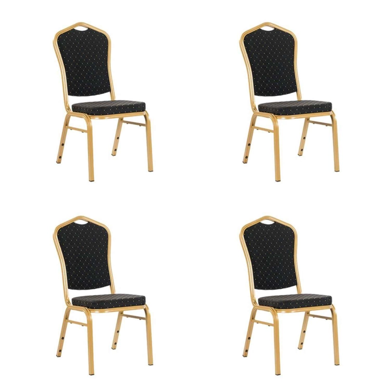 PACK 4 SILLAS DE COMEDOR BANQUETERAS NEGRA - 2