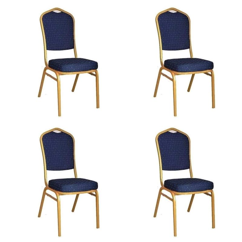 PACK 4 SILLAS DE COMEDOR BANQUETERA AZUL - 1