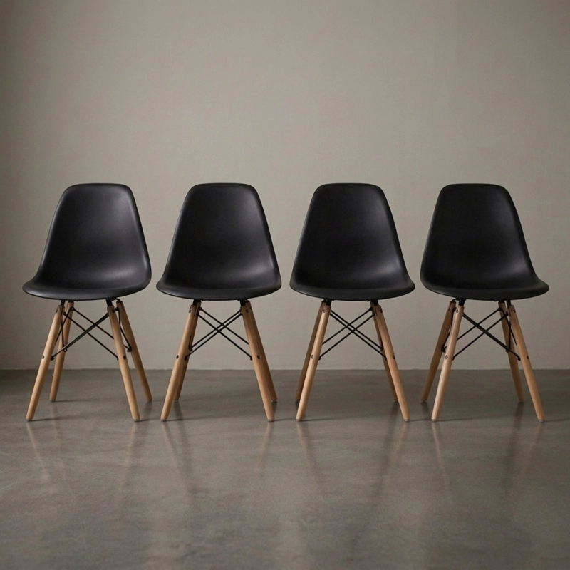 PACK 4 SILLAS EAMES COLOR NEGRO - 3