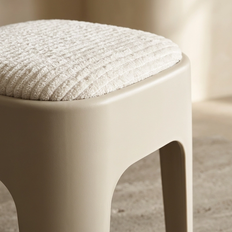 TABURETE APILABLE ACOLCHADO BEIGE - 5