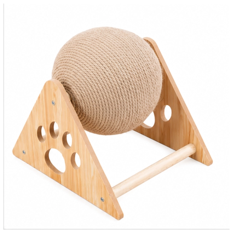 JUGUETE RASCADOR PARA GATOS CON BOLA DE SISAL - 1