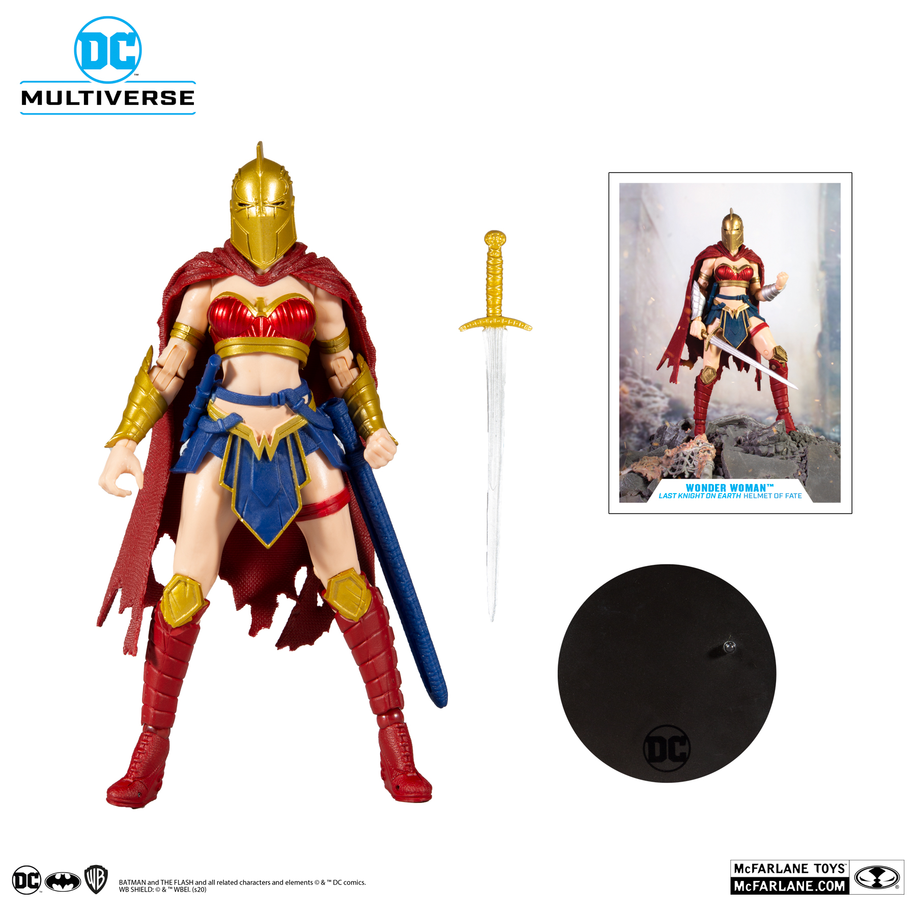 FIGURA MCFARLANE WONDER WOMAN MUJER MARAVILLA LAST KNIGHT ON EARTH DC MULTIVERSE 18 CM - 3
