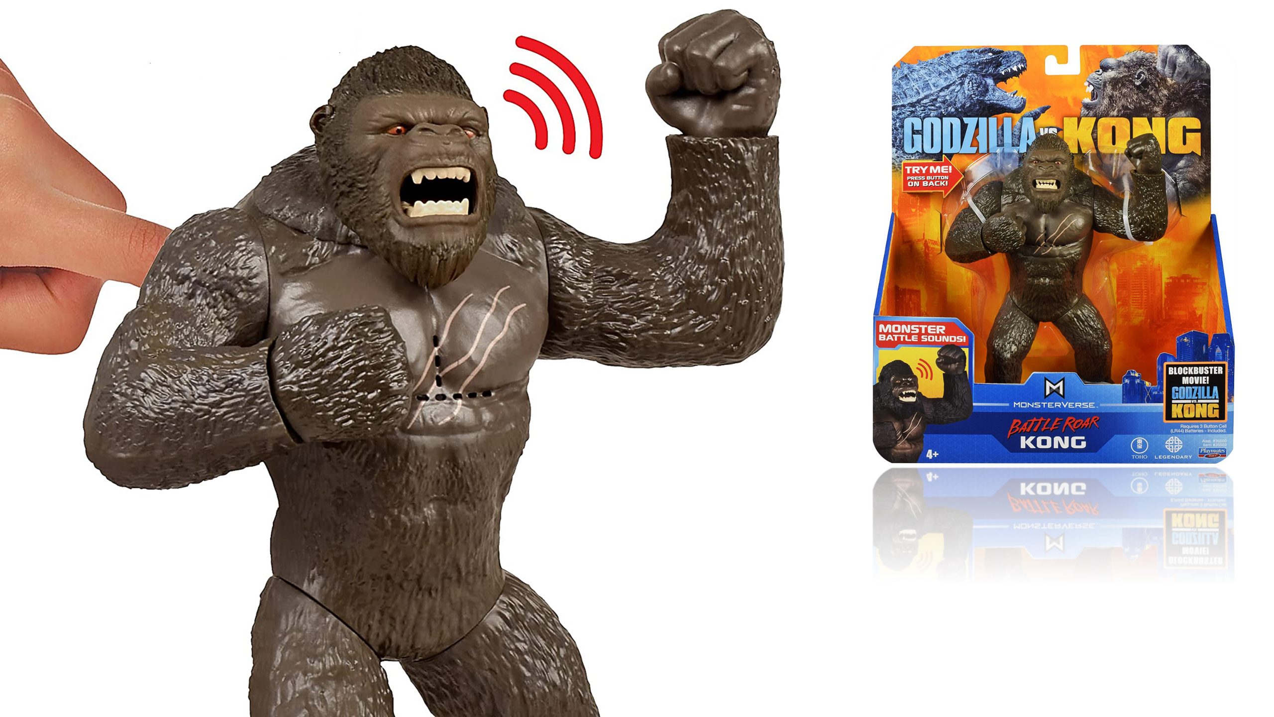 FIGURA PLAYMATES KONG RUGIDO DE BATALLA CON SONIDO 18 CM - 1
