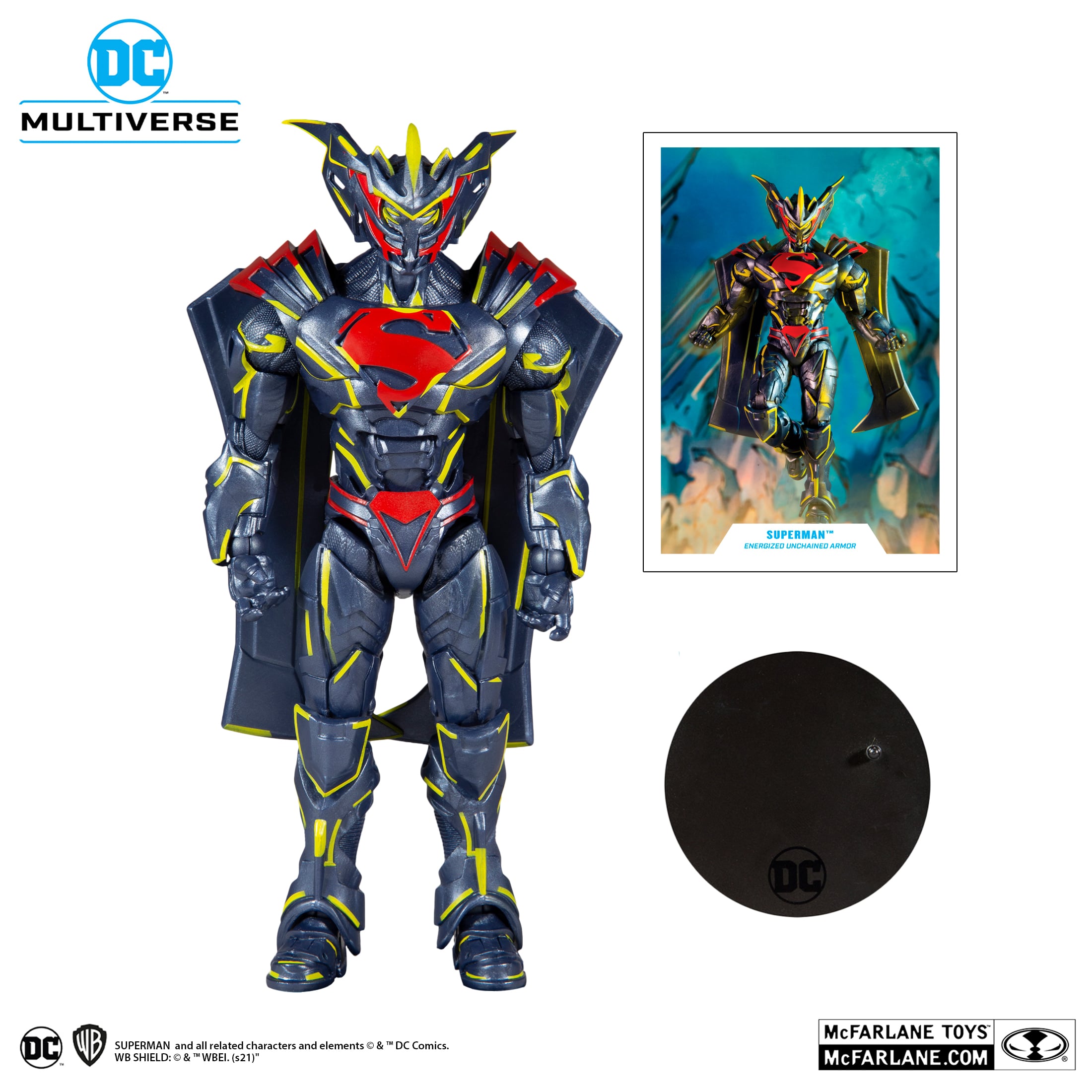 FIGURA MCFARLANE SUPERMAN ENERGIZED UNCHAINED ARMOR DC MULTIVERSE 18 CM - 3