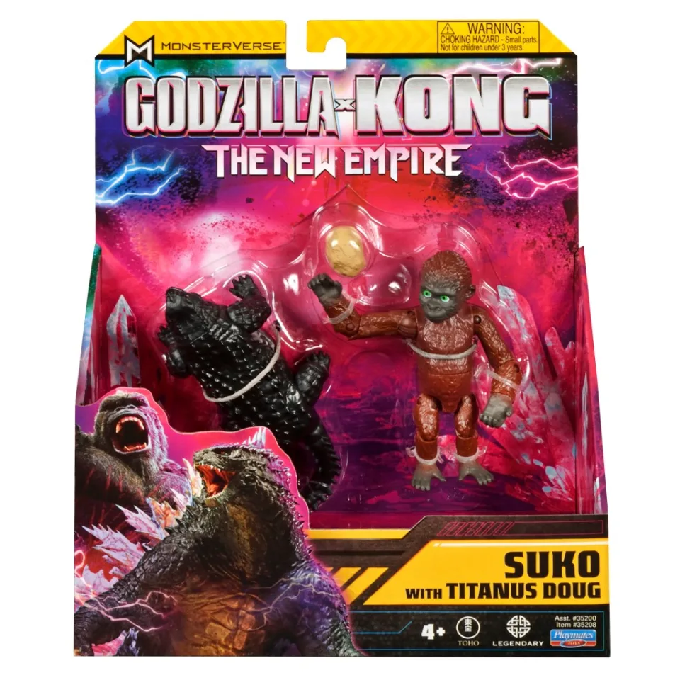 FIGURA PLAYMATES GODZILLA VS KONG ARTICULADO MONSTERVERSE EL NUEVO IMPERIO SUKO Y TITANUS DOUG 12 CM - 2