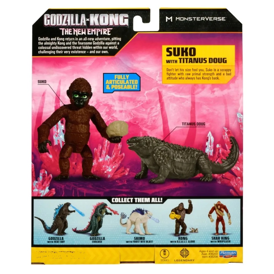 FIGURA PLAYMATES GODZILLA VS KONG ARTICULADO MONSTERVERSE EL NUEVO IMPERIO SUKO Y TITANUS DOUG 12 CM - 6
