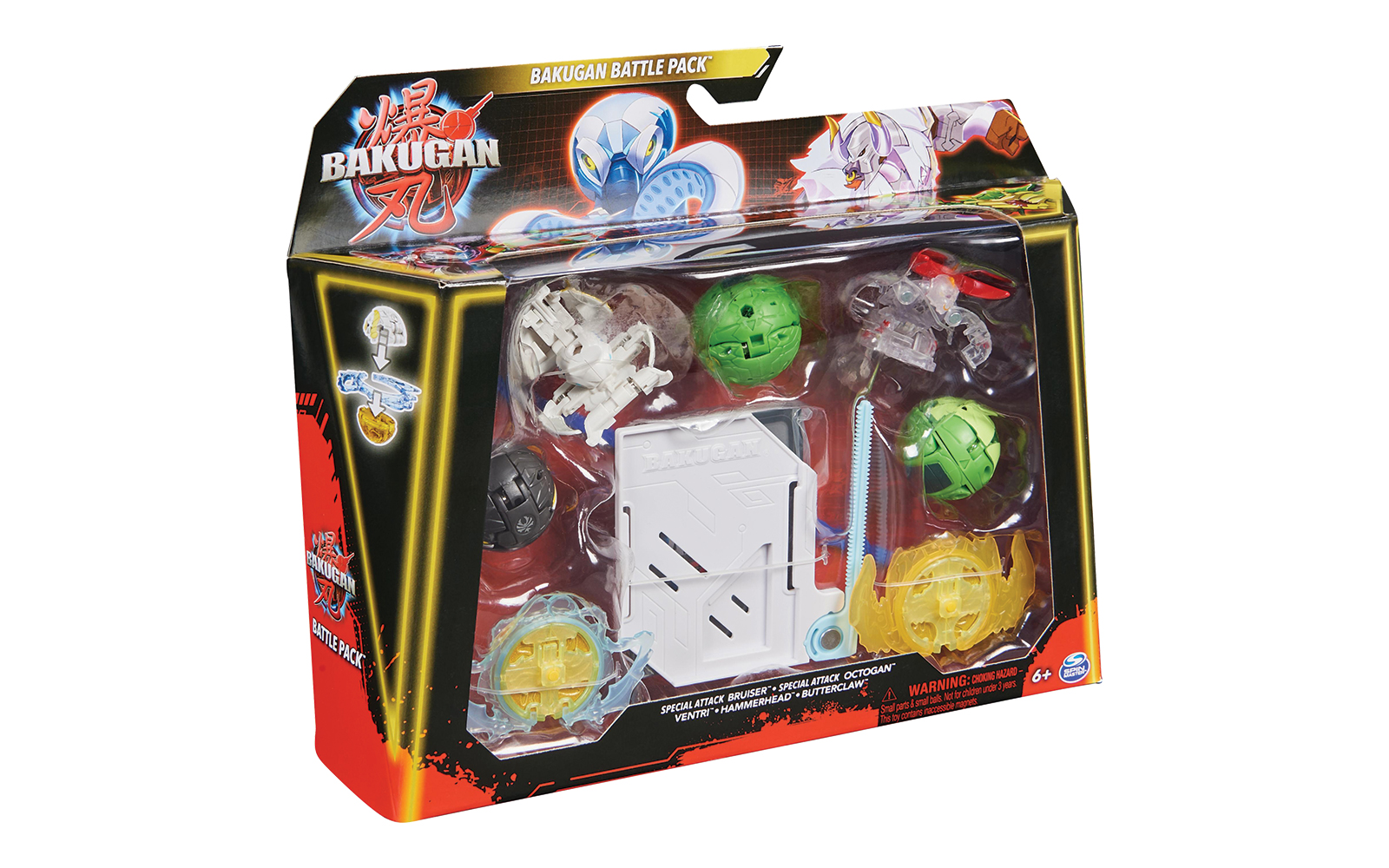 SET FIGURA BAKUGAN 5-PACK BATALLA ULTRA BRUISER Y OCTOGAN, VENTRI, HAMMERHEAD, BUTTERCLAW 8-5CM - 1