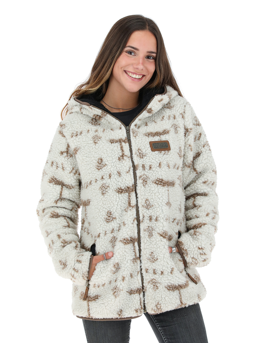 CHAQUETA CHIPORRO PATTERN BEIGE MUJER - 1