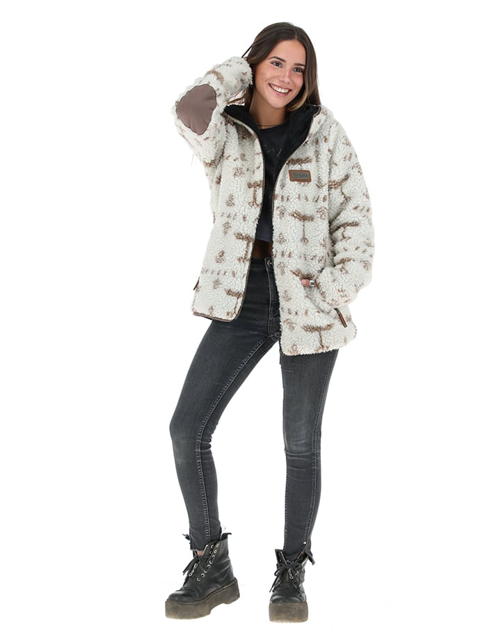CHAQUETA CHIPORRO PATTERN BEIGE MUJER - 2