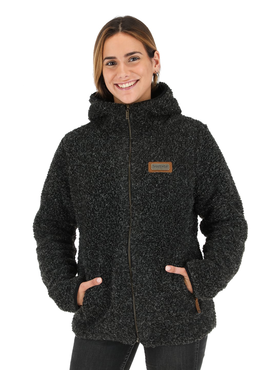 CHAQUETA CHIPORRO I2 NEGRO JASPEADO MUJER - 1