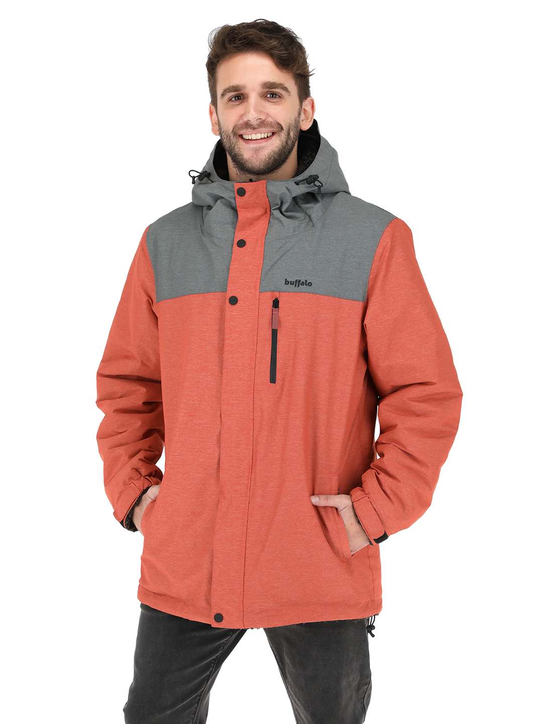 CHAQUETA CAMALEON I2 TERRACOTA - NEGRO JASPEADO HOMBRE - 1