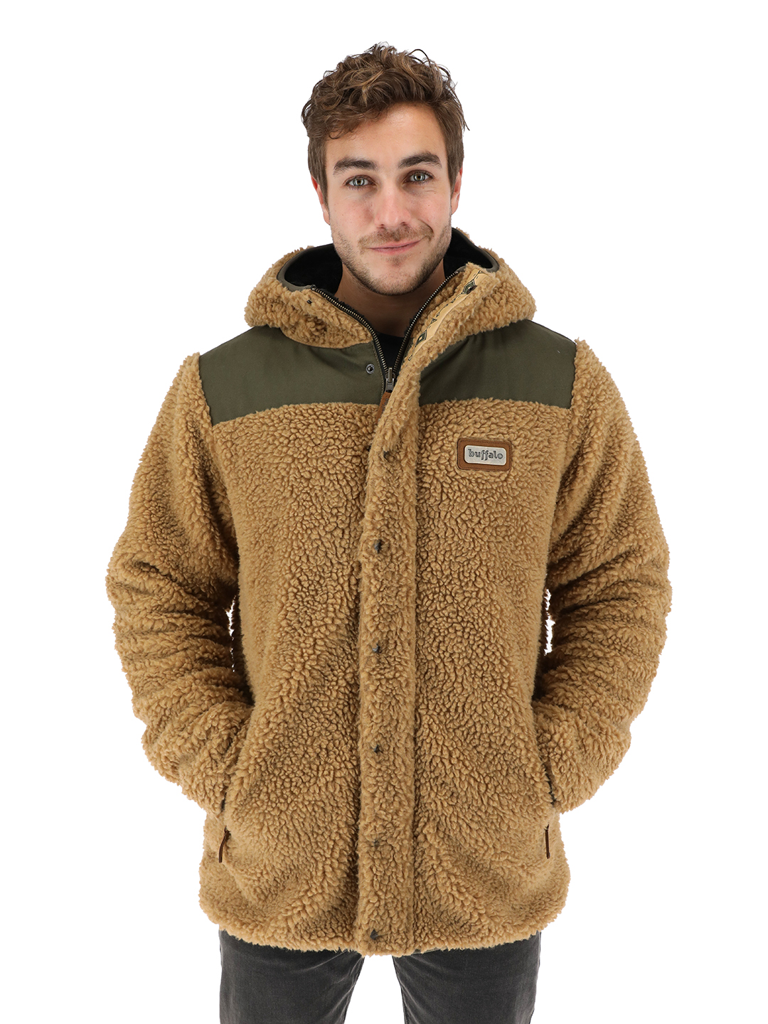 CHAQUETA CHIPODOS MOSTAZA - NEGRO DISEÑO AZUL HOMBRE - 1