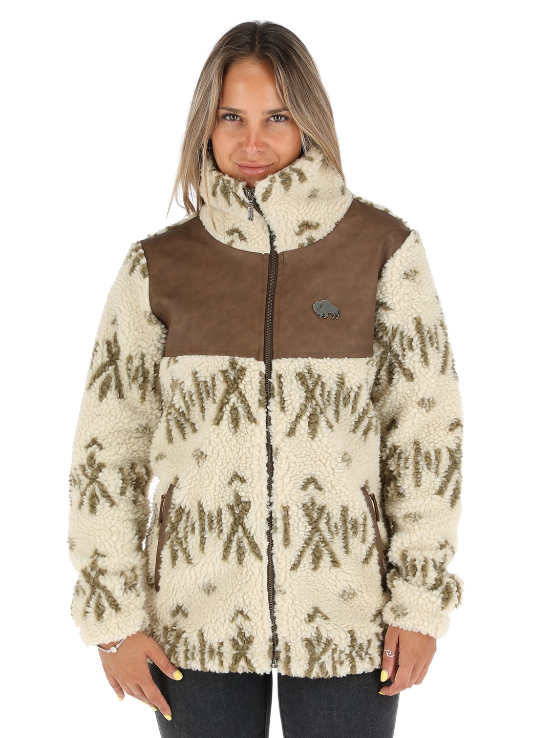 CHAQUETA TERRAIN PATTERN BEIGE MUJER - 1