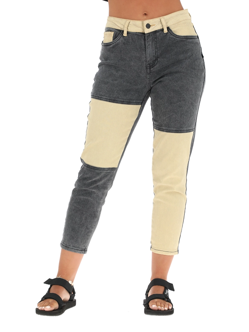 PANTALÓN MUJER BUFFALO NEGRO PANTALON JEANS CORTES MOLLE - 1