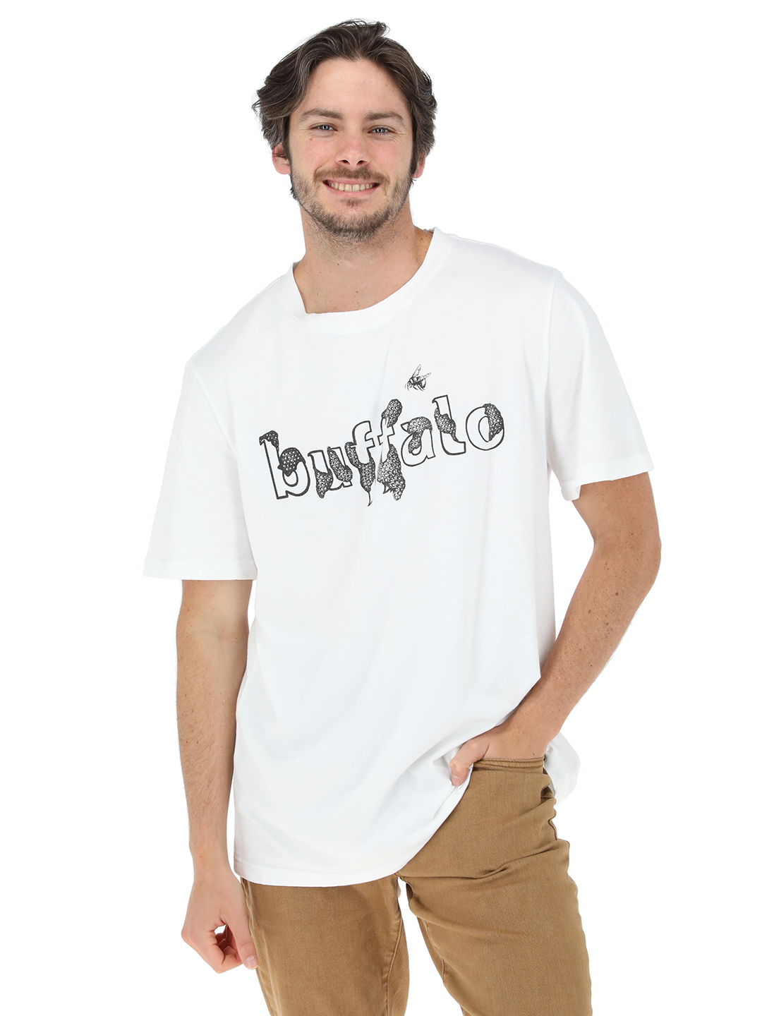 POLERA MANGA CORTA PANAL BLANCO HOMBRE - 1