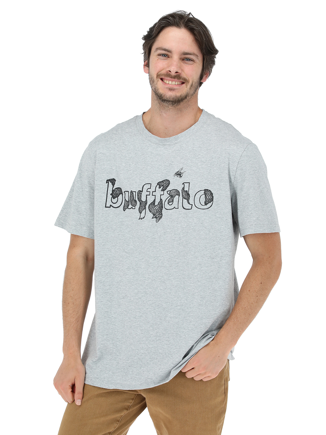 POLERA MANGA CORTA PANAL GRIS MELANGE HOMBRE - 1