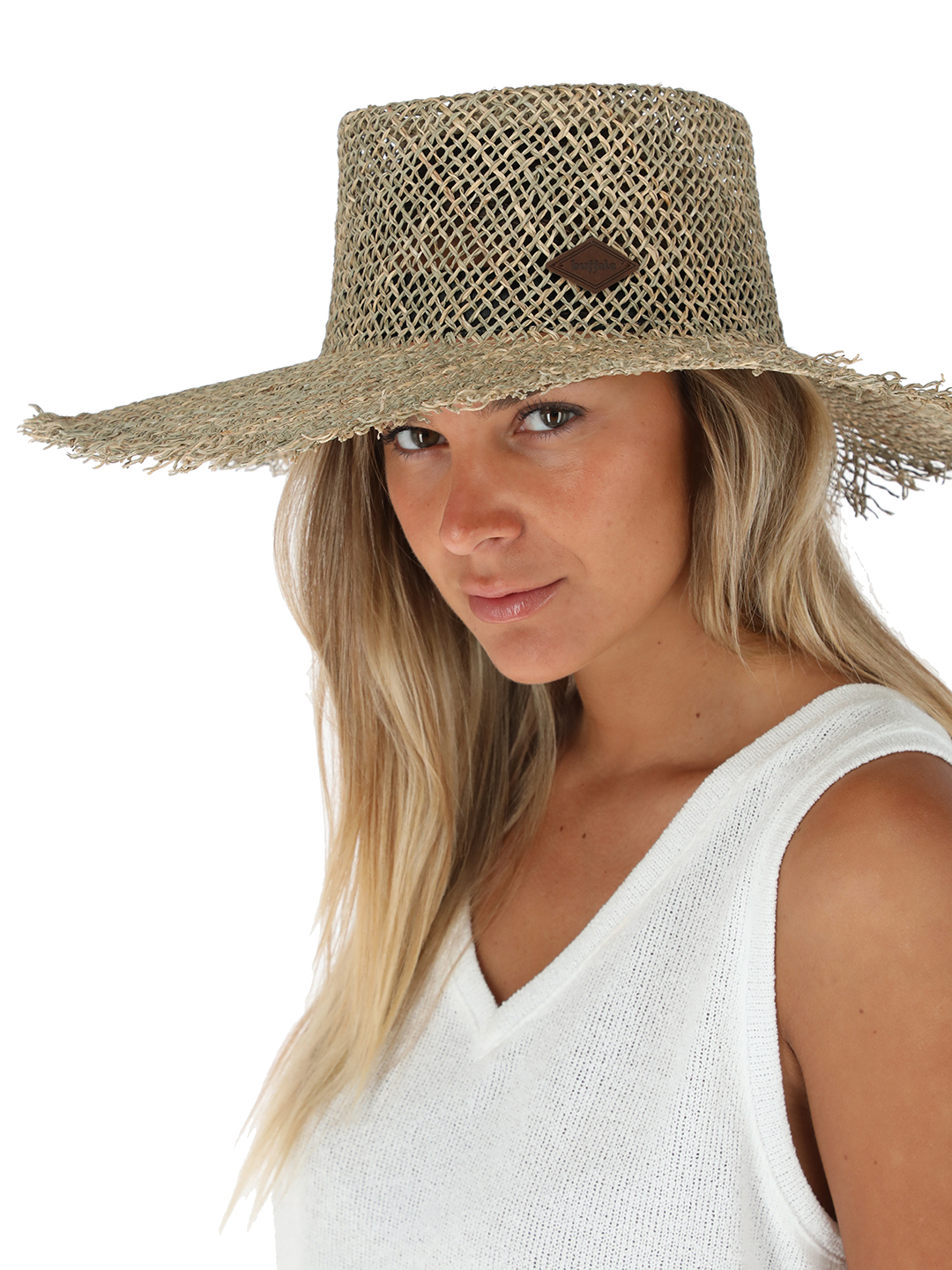 SOMBRERO DE PAJA BUFFALO BEIGE COLIHUE CRUDO MUJER - 1