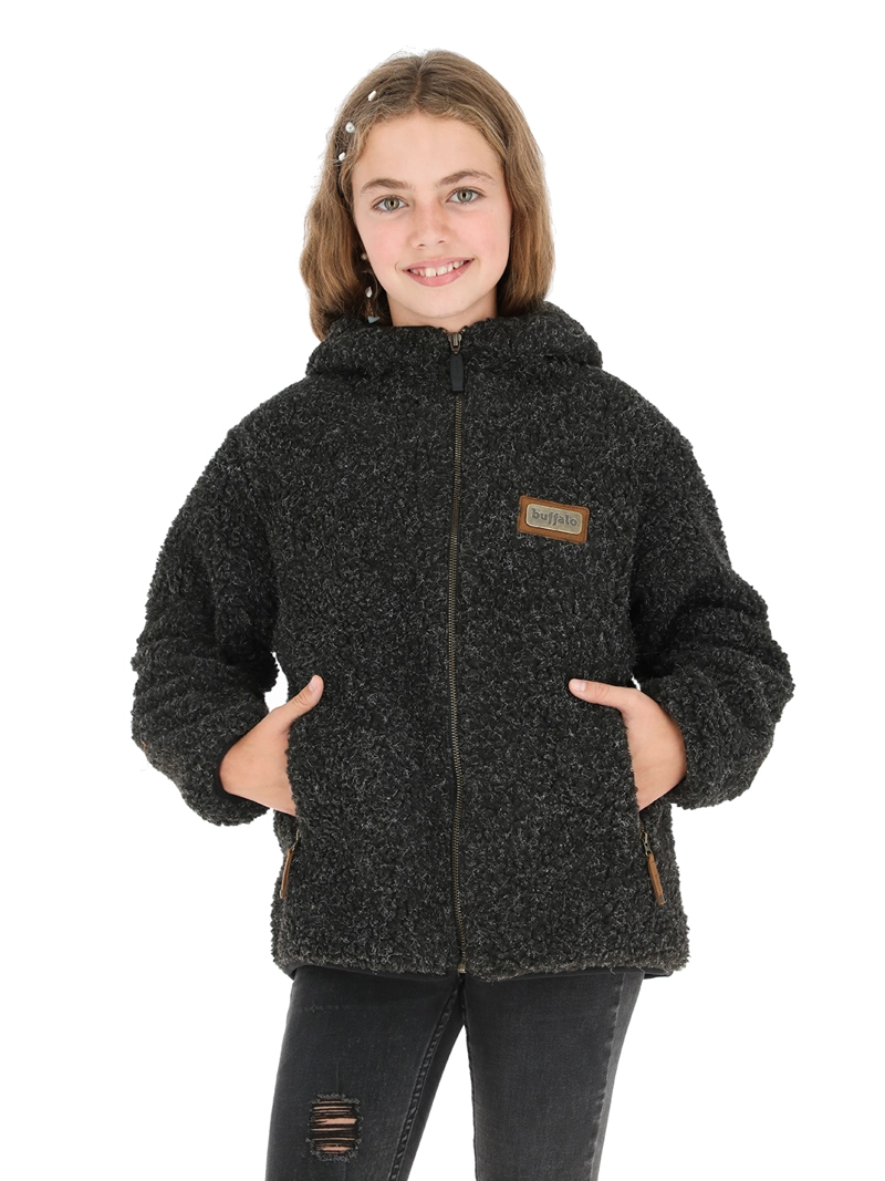CHAQUETA BUFFALO CHIPORRO I2 NEGRO JASPEADO NIÑOS - 3