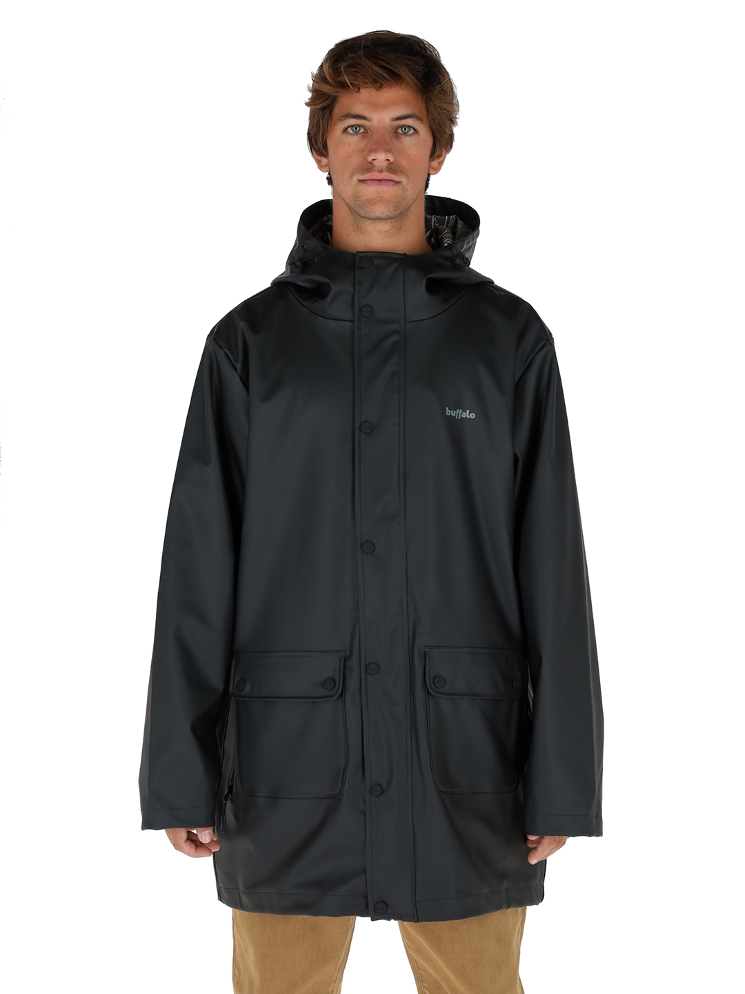 CHAQUETA IMPERMEABLE RAINCOAT NEGRO MATE HOMBRE - 1