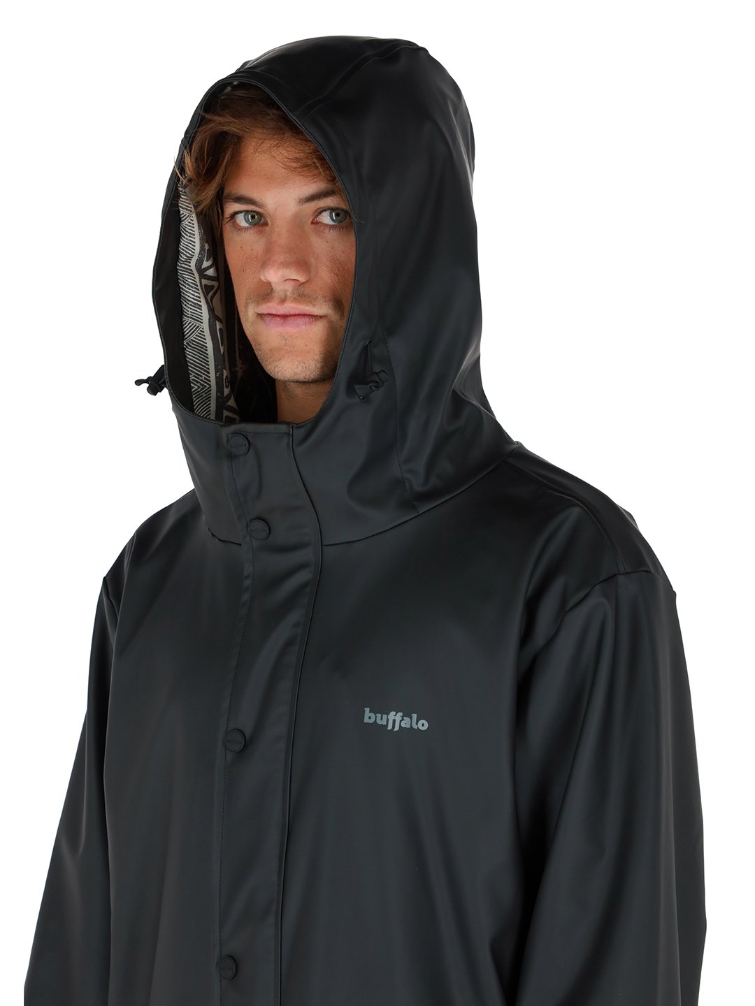 CHAQUETA IMPERMEABLE RAINCOAT NEGRO MATE HOMBRE - 3