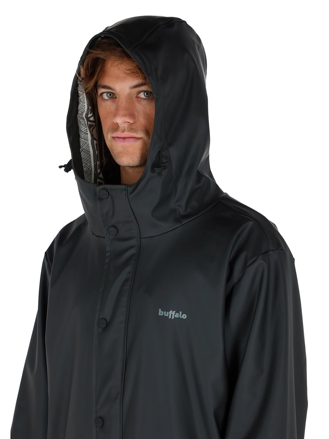CHAQUETA IMPERMEABLE RAINCOAT NEGRO MATE HOMBRE - 3