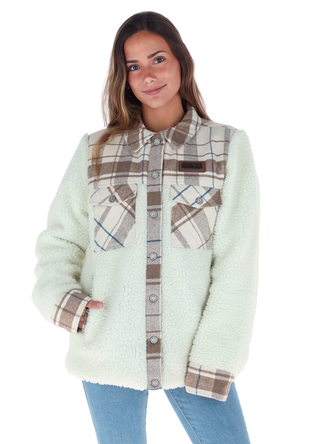 CHAQUETA GAMBOSA BEIGE MUJER - 1