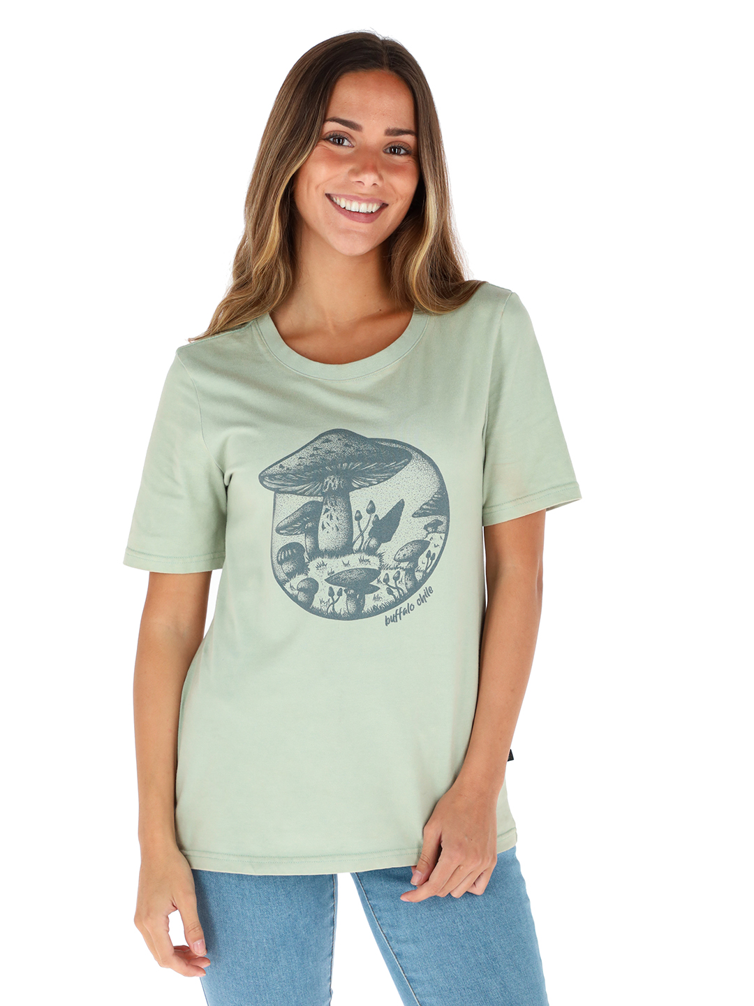 POLERA MANGA CORTA GIBBA VERDE MUJER - 1