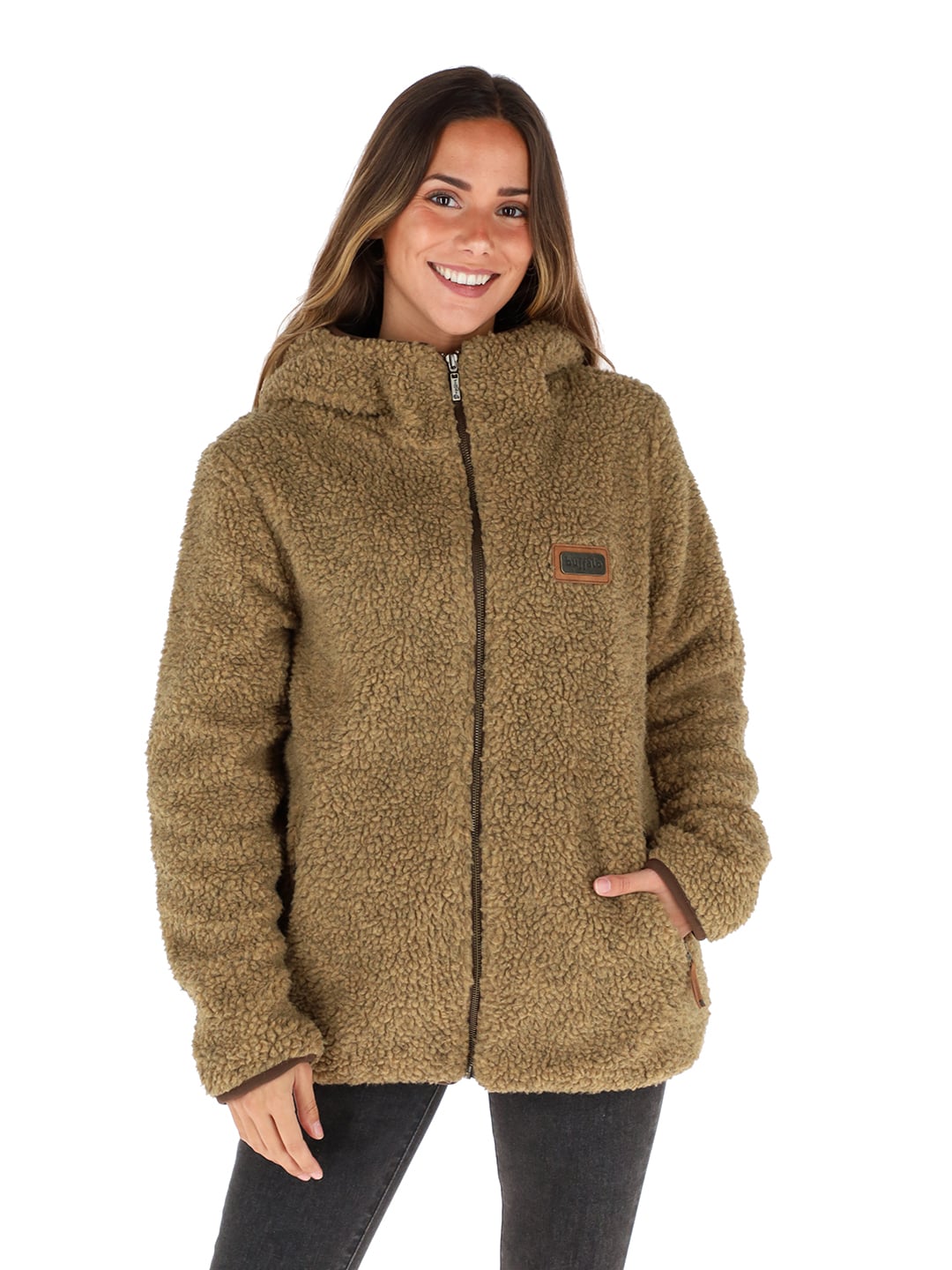 CHAQUETA CHIPORRO I2 MOSTAZA JASPEADO MUJER - 1