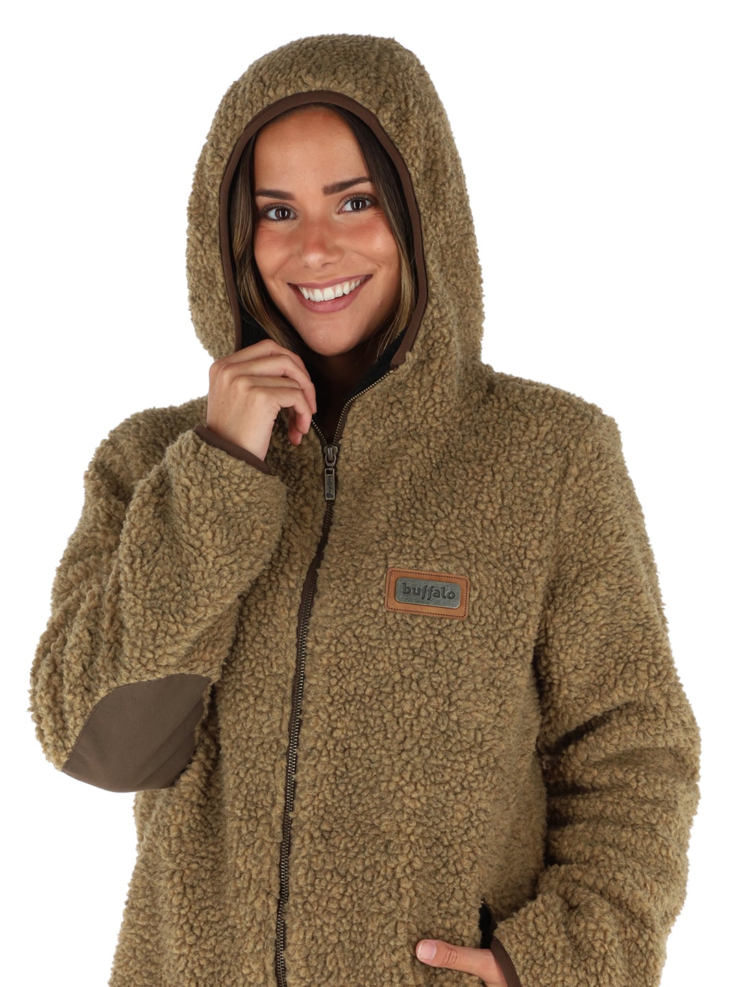 CHAQUETA CHIPORRO I2 MOSTAZA JASPEADO MUJER - 3
