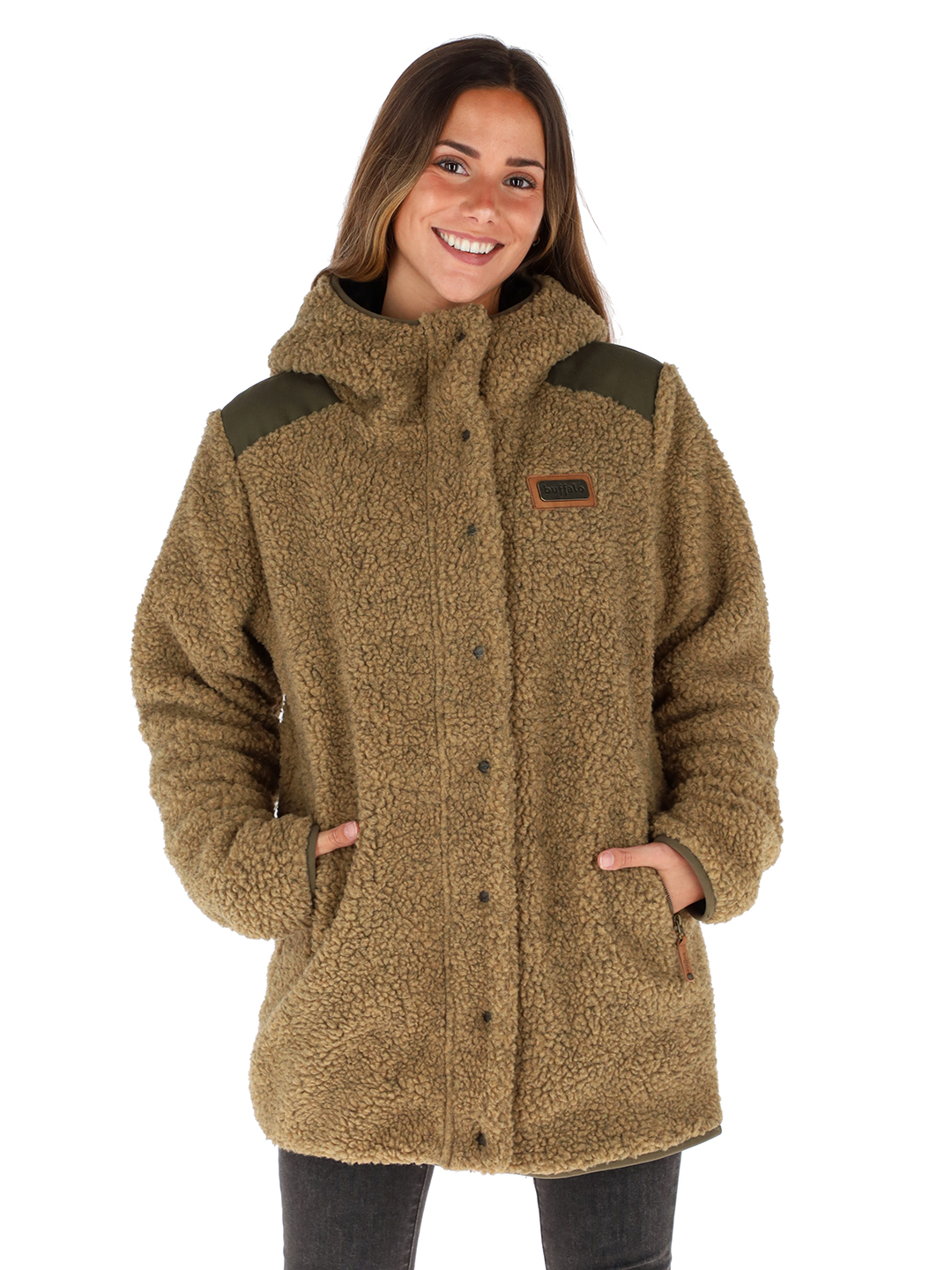 CHAQUETA CHIPODOS MOSTAZA JASPEADO - NEGRO MUJER - 1