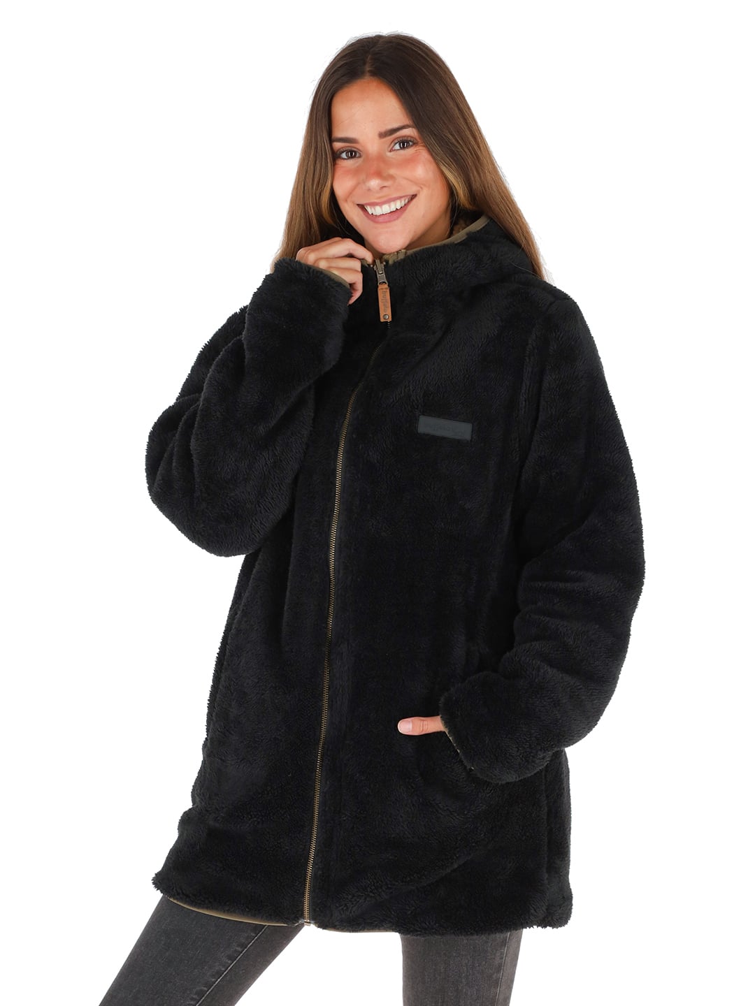 CHAQUETA CHIPODOS MOSTAZA JASPEADO - NEGRO MUJER - 3
