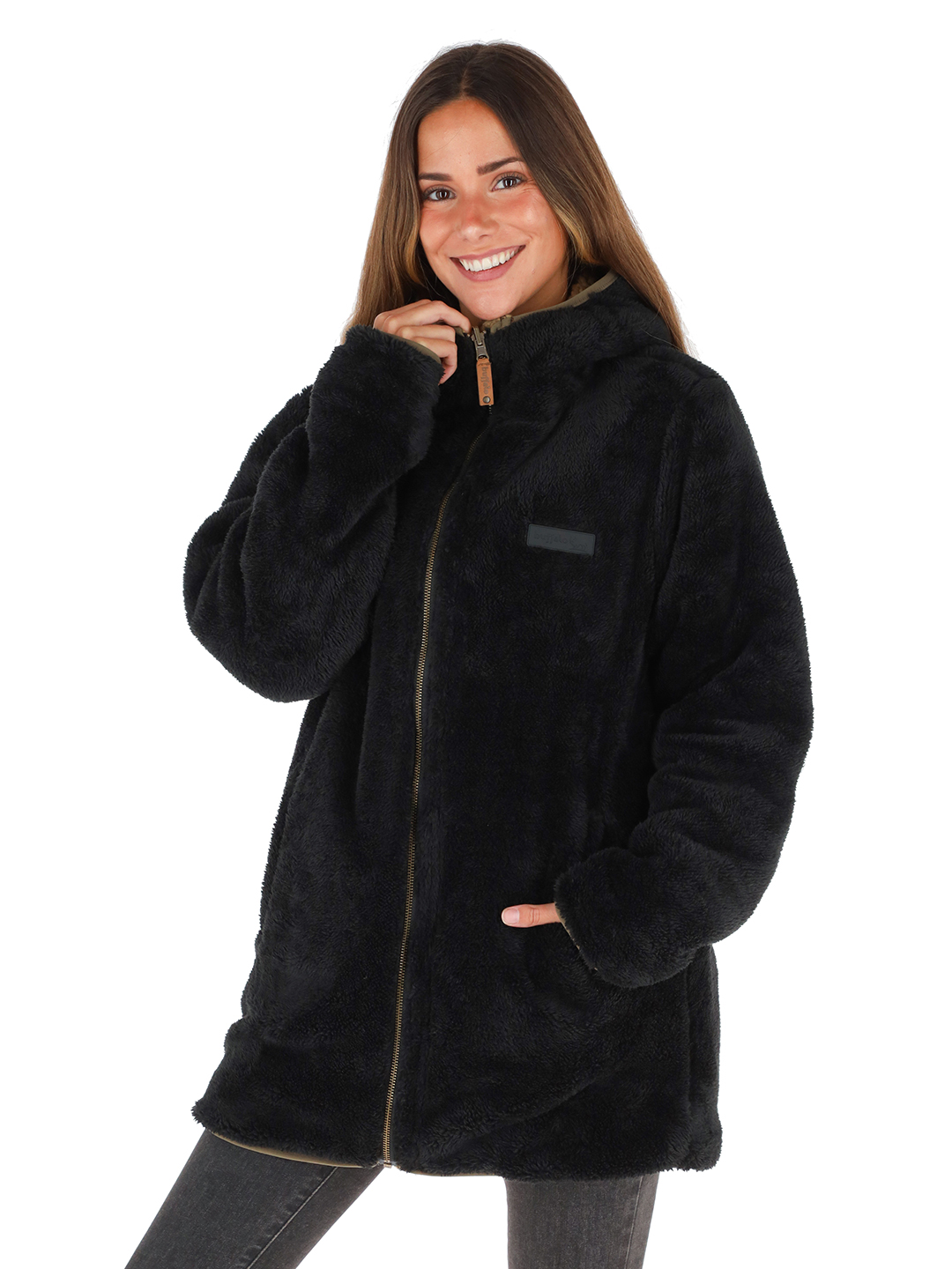 CHAQUETA CHIPODOS MOSTAZA JASPEADO - NEGRO MUJER - 3