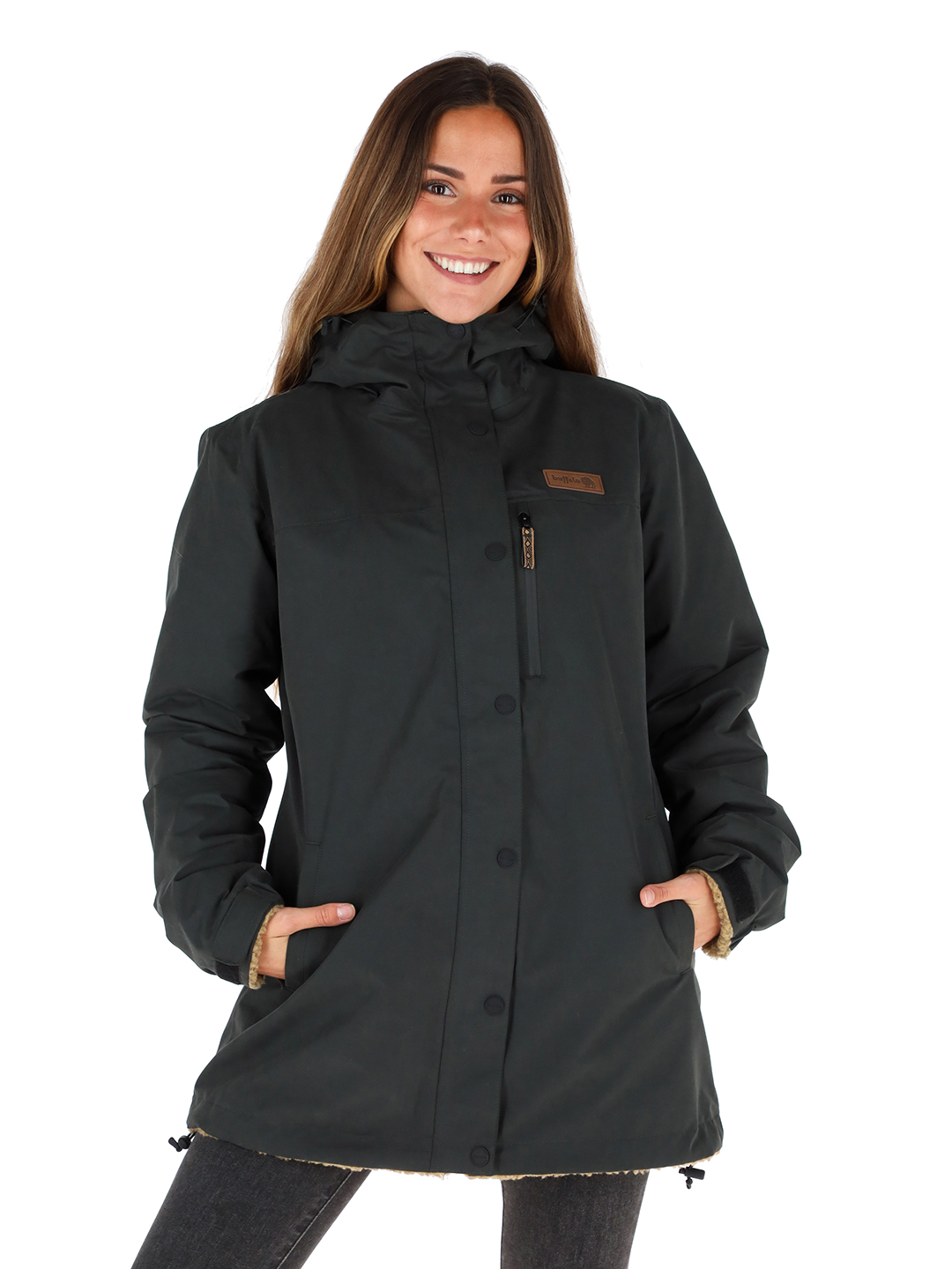 CHAQUETA CAMALEON I2 NEGRO - MOSTAZA JASPEADO MUJER - 1