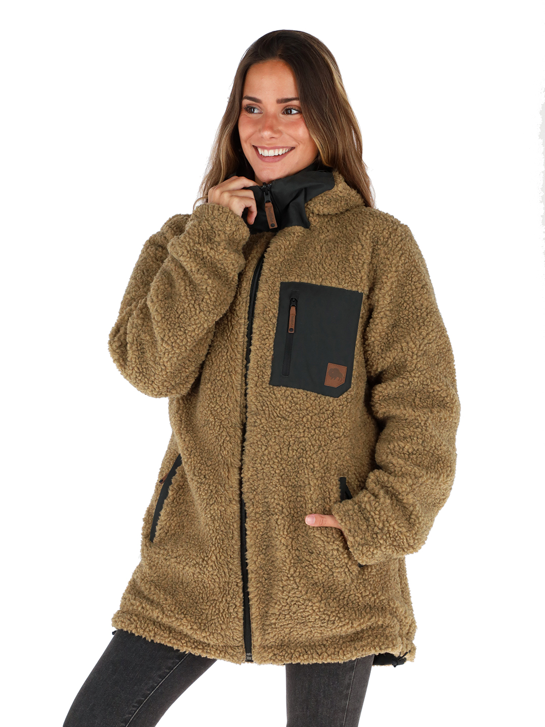 CHAQUETA CAMALEON I2 NEGRO - MOSTAZA JASPEADO MUJER - 3