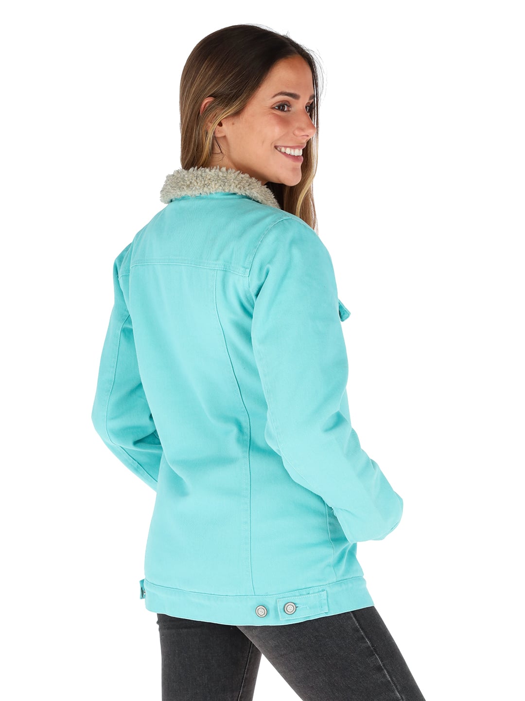 CHAQUETA FORESTA I3 TURQUESA - LANA JASPEADO MUJER - 2