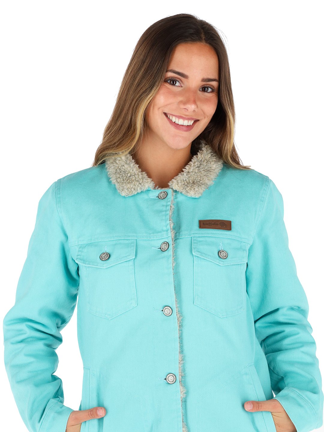 CHAQUETA FORESTA I3 TURQUESA - LANA JASPEADO MUJER - 3