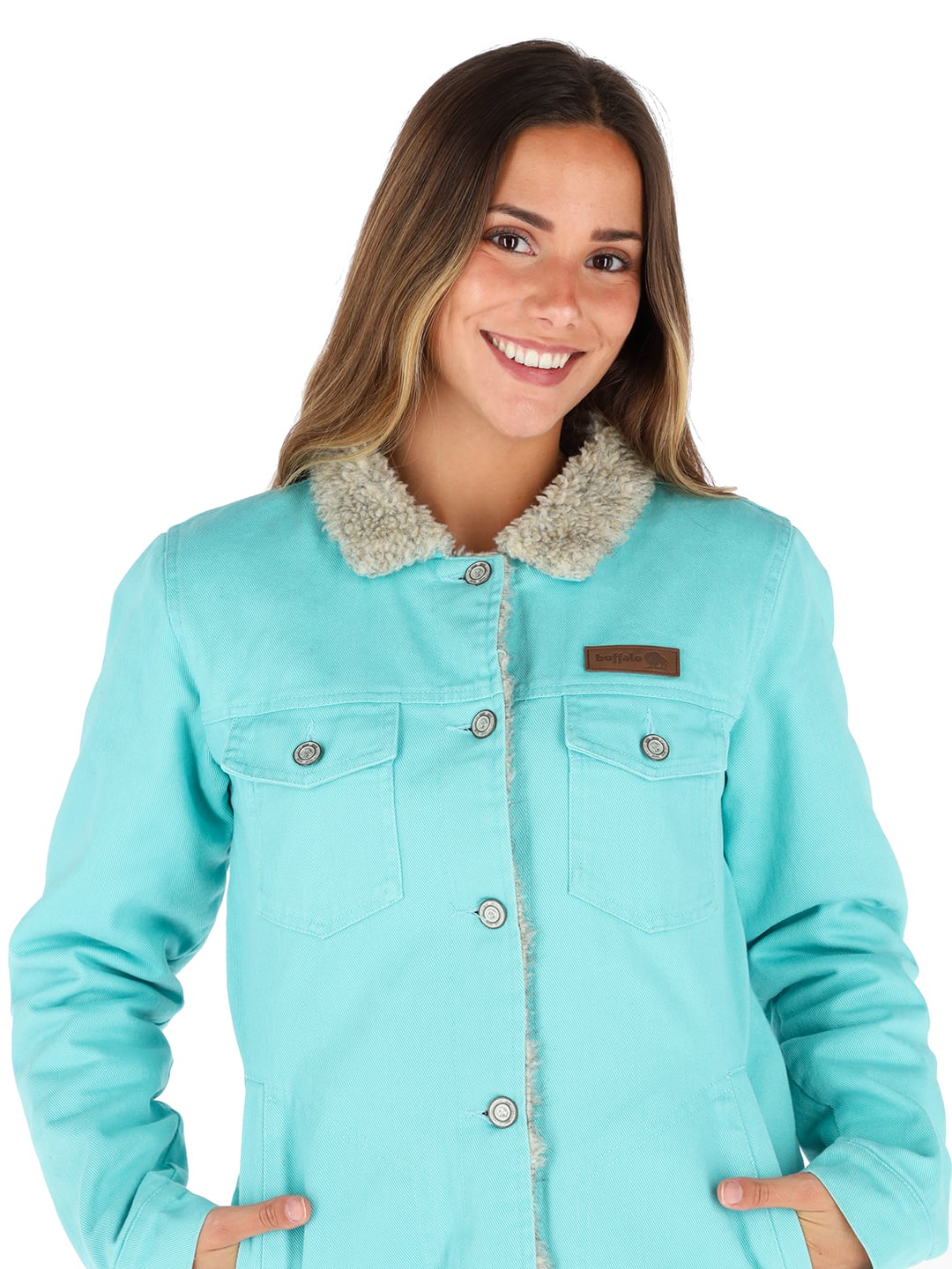 CHAQUETA FORESTA I3 TURQUESA - LANA JASPEADO MUJER - 3