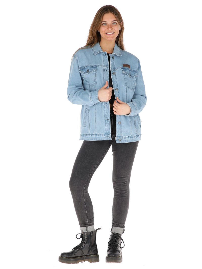CHAQUETA PLOMO CELESTE MUJER - 2