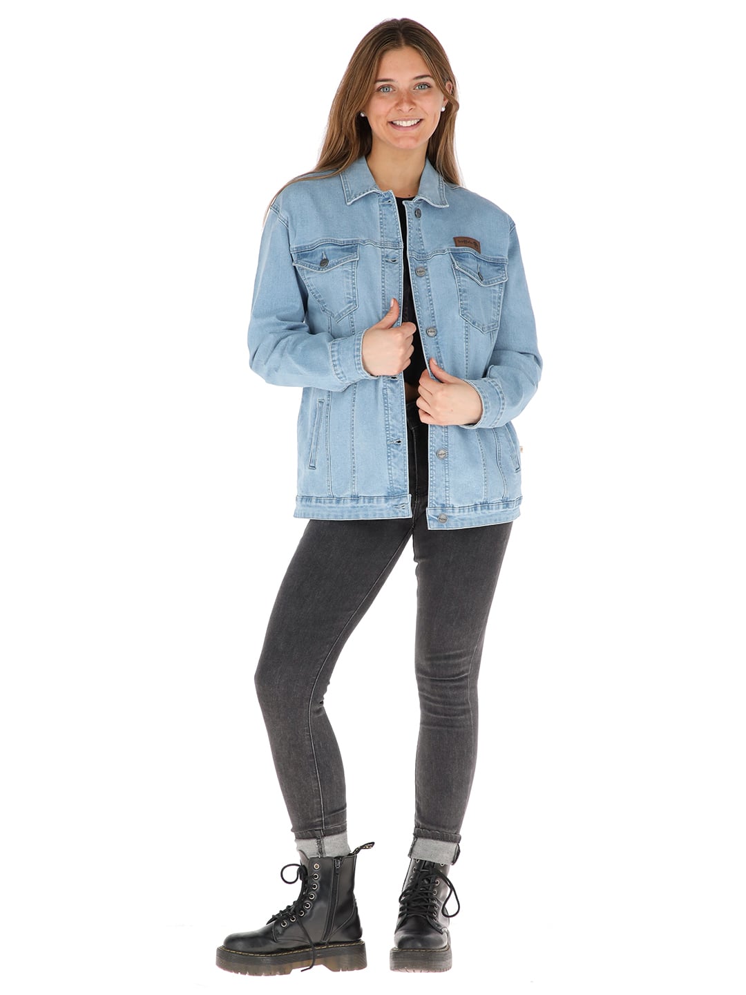 CHAQUETA PLOMO CELESTE MUJER - 2
